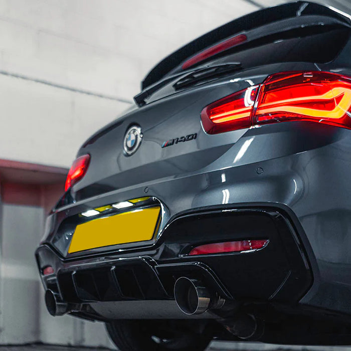 Elevate Your BMW M135i & M140i F20 F21 LCI with the EVO-1 Gloss Black Rear Diffuser by ZAERO