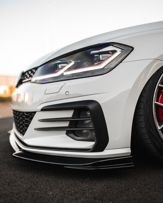 VW Golf GTI GTD Mk7.5 EVO-1 Gloss Black Front Splitter