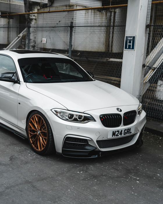 BMW 2 Series, M235i & M240i F22 F23 EVO-1 Gloss Black Front Splitter by ZAERO (2014-2019), Front Lips & Splitters, Zaero Design - AUTOID | Premium Automotive Accessories