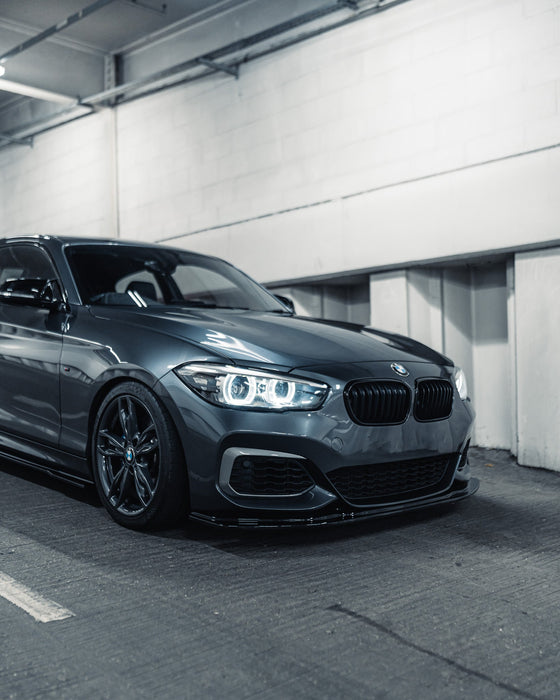 BMW 1 Series F20 F21 LCI EVO-1 Gloss Black Front Splitter by ZAERO (2015-2019), Front Lips & Splitters, Zaero Design - AUTOID | Premium Automotive Accessories