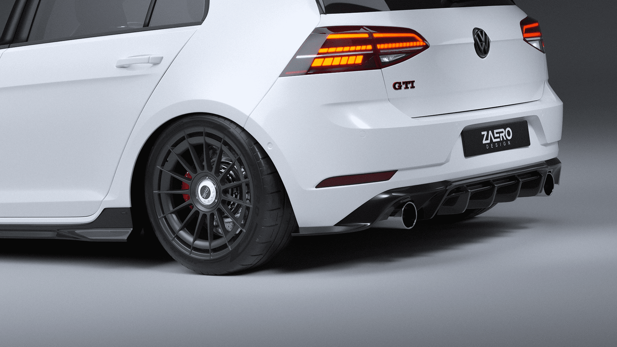 VW Golf GTI Mk7.5 EVO-1 Gloss Black Rear Diffuser by ZAERO (2017-2020), Rear Diffusers, Zaero Design - AUTOID | Premium Automotive Accessories