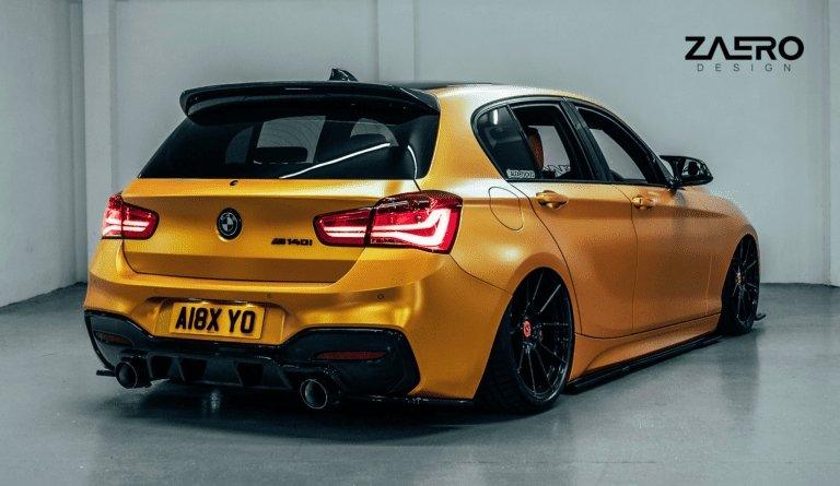 BMW M135i & M140i F20 F21 LCI EVO-1 Gloss Black Diffuser Side Spat Flap Extensions by ZAERO (2015-2019), Rear Diffusers, Zaero Design - AUTOID | Premium Automotive Accessories