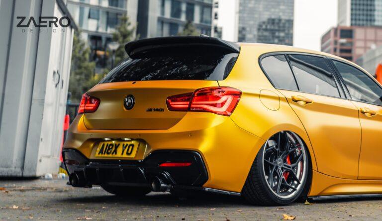 BMW M135i & M140i F20 F21 LCI EVO-1 Gloss Black Diffuser Side Spat Flap Extensions by ZAERO (2015-2019), Rear Diffusers, Zaero Design - AUTOID | Premium Automotive Accessories