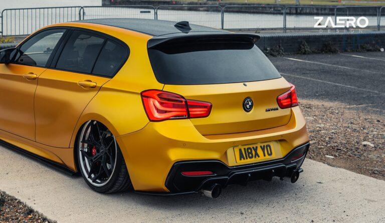 BMW M135i & M140i F20 F21 LCI EVO-1 Gloss Black Diffuser Side Spat Flap Extensions by ZAERO (2015-2019), Rear Diffusers, Zaero Design - AUTOID | Premium Automotive Accessories