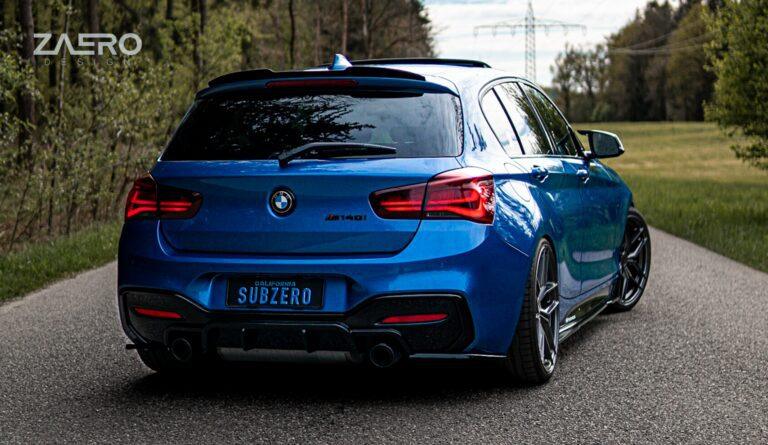 BMW M135i & M140i F20 F21 LCI EVO-1 Gloss Black Diffuser Side Spat Flap Extensions by ZAERO (2015-2019), Rear Diffusers, Zaero Design - AUTOID | Premium Automotive Accessories