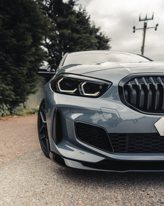 BMW 1 Series M Sport & M135i F40 EVO-1 Gloss Black Front Splitter by ZAERO (2019+), Front Lips & Splitters, Zaero Design - AUTOID | Premium Automotive Accessories