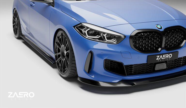 BMW 1 Series & M135i F40 EVO-1 Gloss Black Side Skirts by ZAERO (2019+), Side Skirts & Winglets, Zaero Design - AUTOID | Premium Automotive Accessories