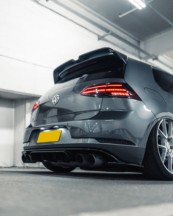 VW Golf R Mk7.5 EVO-1 Gloss Black Rear Diffuser by ZAERO (2017-2020), Rear Diffusers, Zaero Design - AUTOID | Premium Automotive Accessories