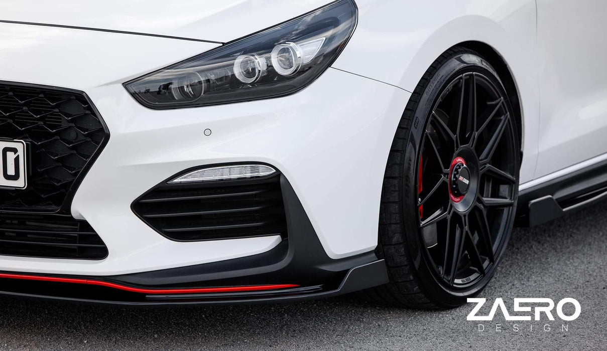 Hyundai i30 N EVO-1 Gloss Black Front Splitter by ZAERO (2018+, PD), Front Lips & Splitters, Zaero Design - AUTOID | Premium Automotive Accessories