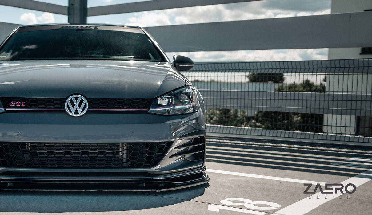 VW Golf GTI TCR EVO-1 Gloss Black Front Splitter by ZAERO (2017-2019, Mk7.5), Front Lips & Splitters, Zaero Design - AUTOID | Premium Automotive Accessories