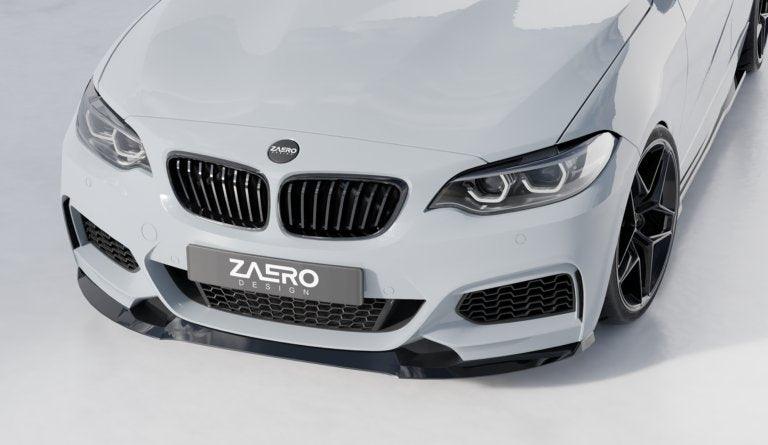 BMW 2 Series, M235i & M240i F22 F23 EVO-1 Gloss Black Front Splitter by ZAERO (2014-2019), Front Lips & Splitters, Zaero Design - AUTOID | Premium Automotive Accessories