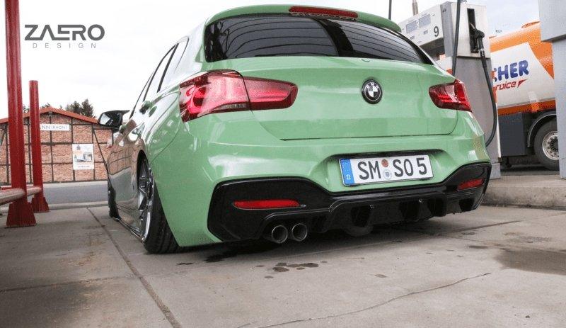 BMW 1 Series M Sport F20 F21 LCI Single Exit (118i 120i 120d 125i) EVO-1 Gloss Black Rear Diffuser by ZAERO (2015-2019), Rear Diffusers, Zaero Design - AUTOID | Premium Automotive Accessories