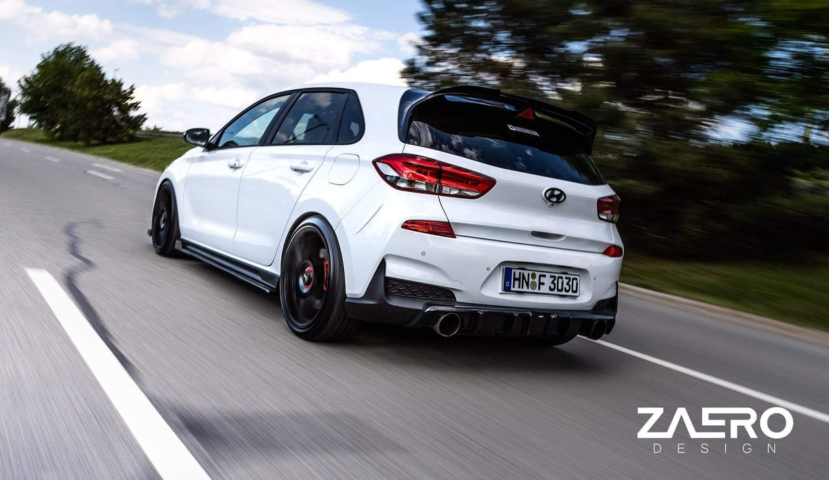 Hyundai i30 N EVO-1 Gloss Black Rear Diffuser by ZAERO (2018+, PD), Rear Diffusers, Zaero Design - AUTOID | Premium Automotive Accessories