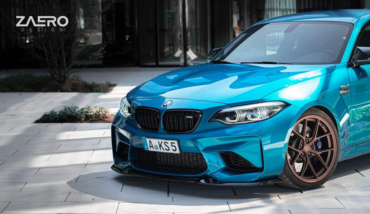 BMW M2 F87 EVO-S Gloss Black Front Splitter by ZAERO (2015-2018), Front Lips & Splitters, Zaero Design - AUTOID | Premium Automotive Accessories