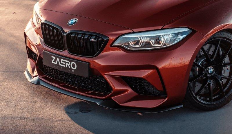 BMW M2 Competition F87 EVO-S Gloss Black Front Splitter by ZAERO (2018-2021), Front Lips & Splitters, Zaero Design - AUTOID | Premium Automotive Accessories