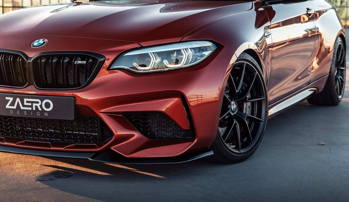 BMW M2 Competition F87 EVO-S Gloss Black Front Splitter by ZAERO (2018-2021), Front Lips & Splitters, Zaero Design - AUTOID | Premium Automotive Accessories